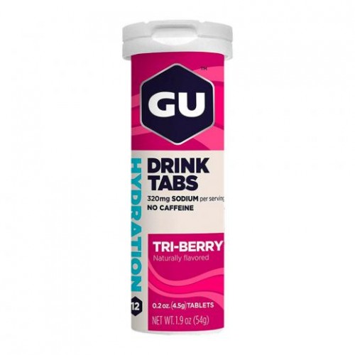 Gu Energy Drink Tabs 12 pastilhas - Sabor Tri-Berry